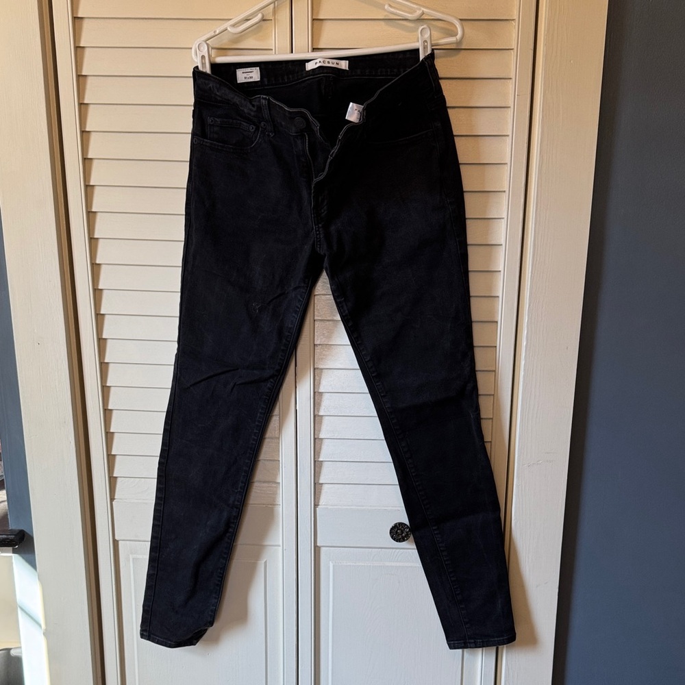 PacSun Men’s Black Skinniest Jeans 31 x 32 USED
